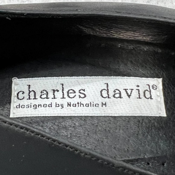 Charles David Horsebit Loafer Mid Block Heel Pump- Black Leather - Women Size 10 - Picture 11 of 11